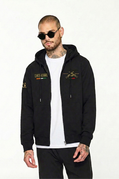 Customisable Military RR Zipper Hoodie | Premium 350 GSM Cotton | Add Your Name