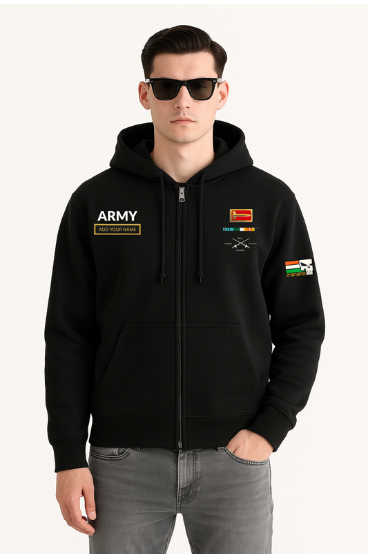 Custom Name Military-Inspired Zipper Hoodie