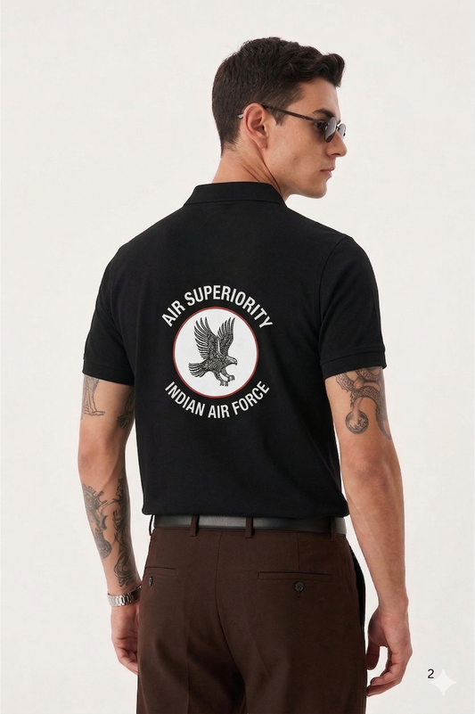 Indian Airforce  Polo T-Shirt – Premium Military-Inspired Apparel with Eagle Emblem