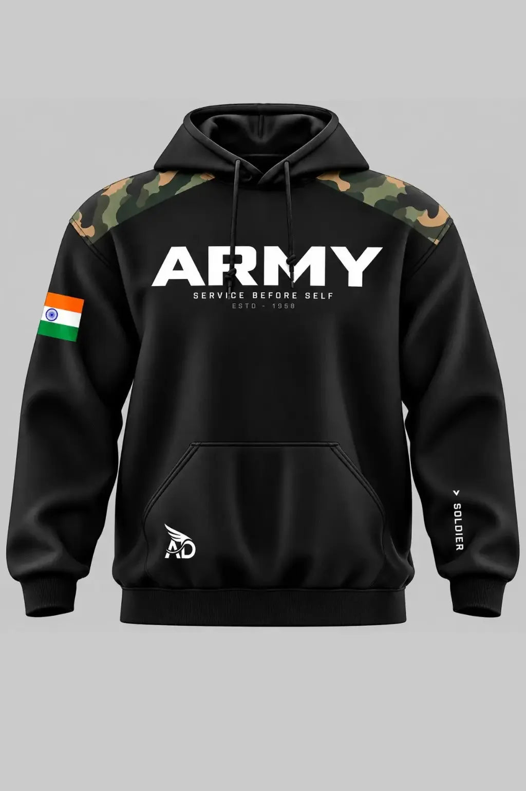 Army Cotton  Hoodie