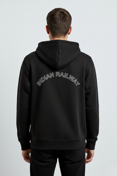 Indian Railway Custom Name Tab Cotton Zipper Hoodie