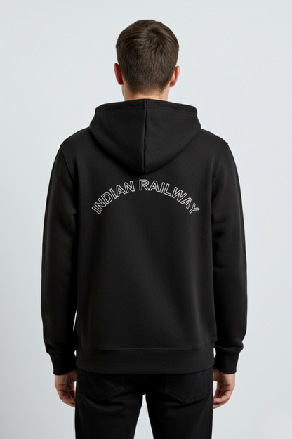 Indian Railway Custom Name Tab Cotton Zipper Hoodie
