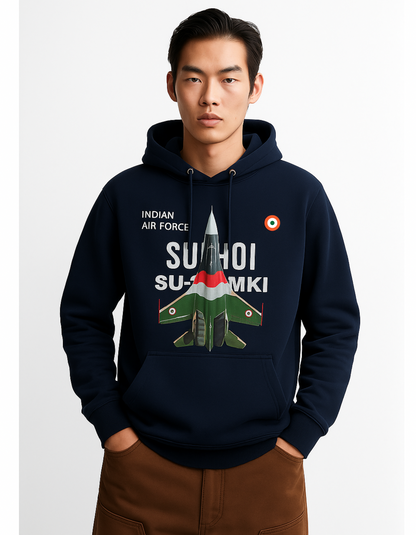 SU-30 Black Hoodie | Heavy Gauge Cotton | Attire Dot