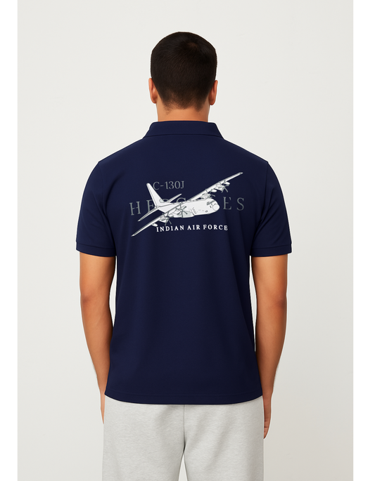 C-130J Navy Blue Polo T-Shirt | Attire Dot