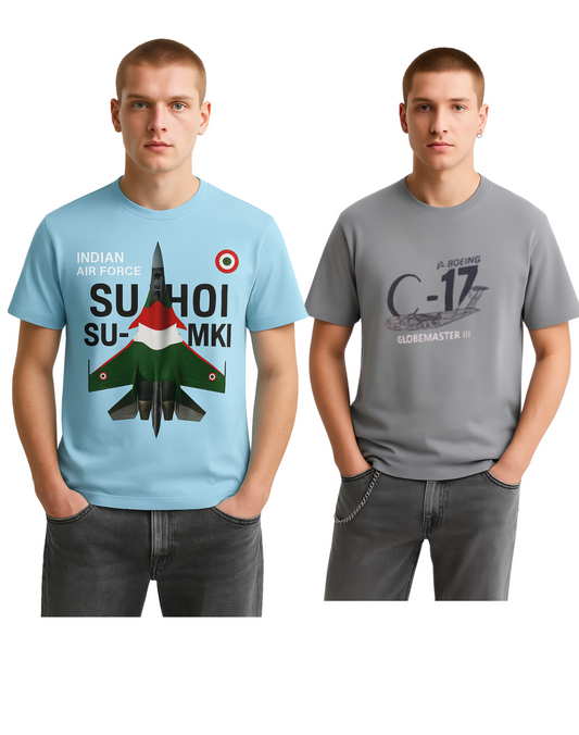 Combo of 2 Air Force Tees – Sukhoi SU-30MKI & Boeing C-17 Globemaster