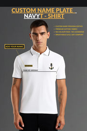 Indian Navy Custom Name Cotton T-shirt