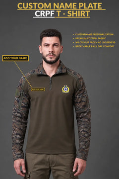CRPF Custom Name Plate Full Sleeve Camo T-Shirt