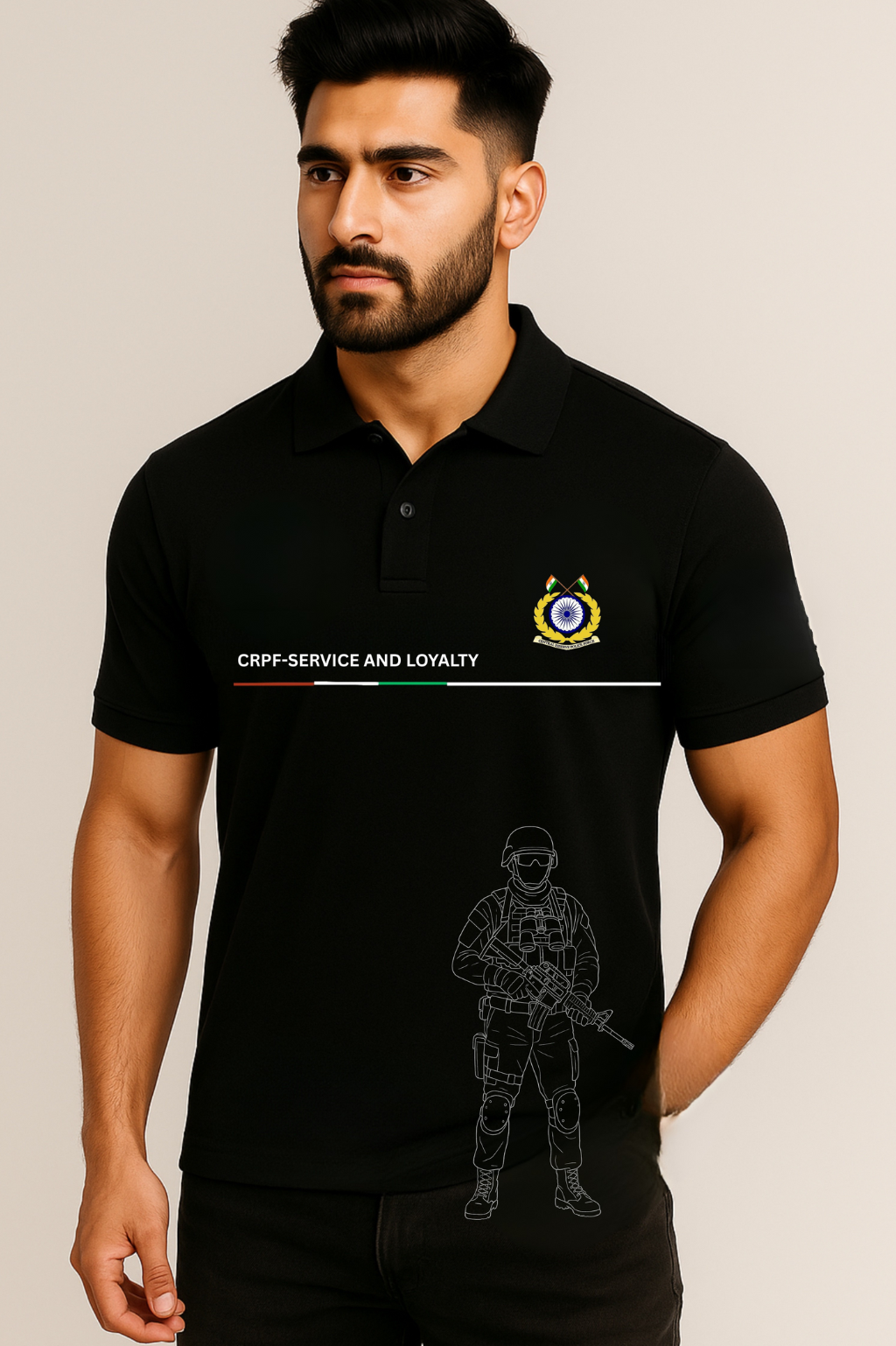 CRPF Polo – Service and Loyalty Edition Premium Pure cotton 240 GSM