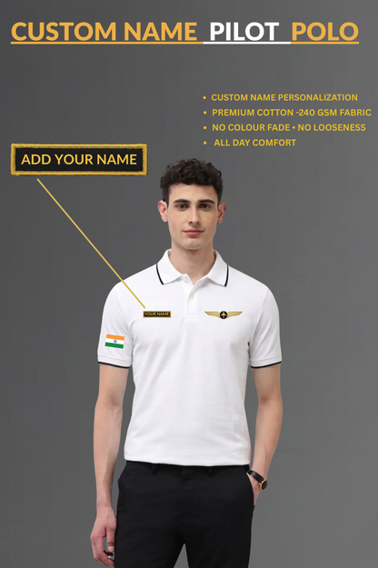 Custom Name Pilot Polo T-shirt