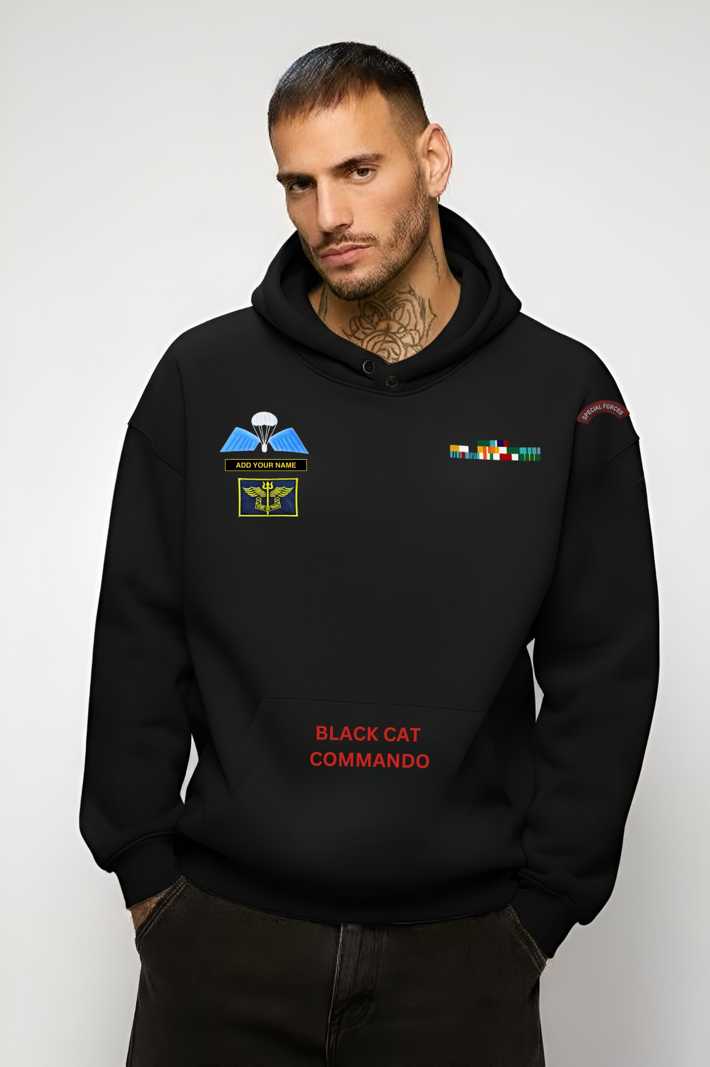 NSG Black Cat Commando Hoodie – Custom Name Tab
