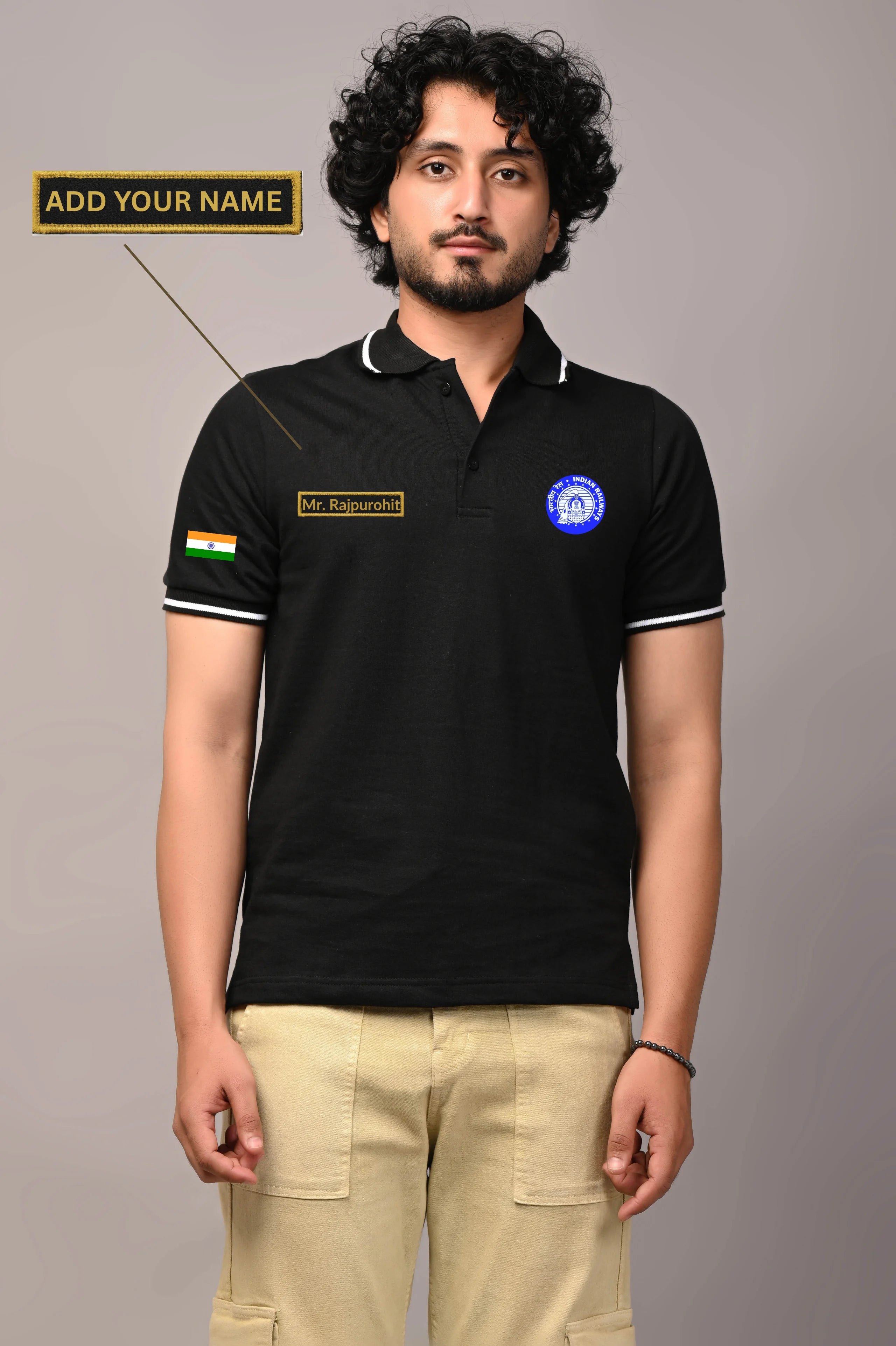 INDIAN RAILWAY CUSTOM NAME COTTON T-SHIRT