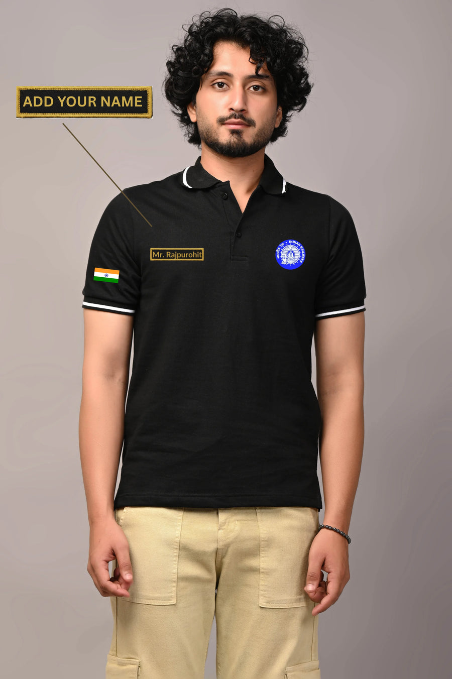 INDIAN RAILWAY CUSTOM NAME COTTON T-SHIRT