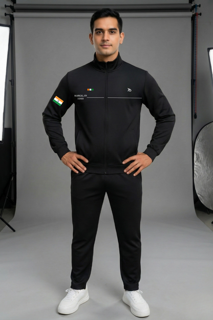 Kargil War Tribute Black Tracksuit – Front Print Only | ATTIRE DOT