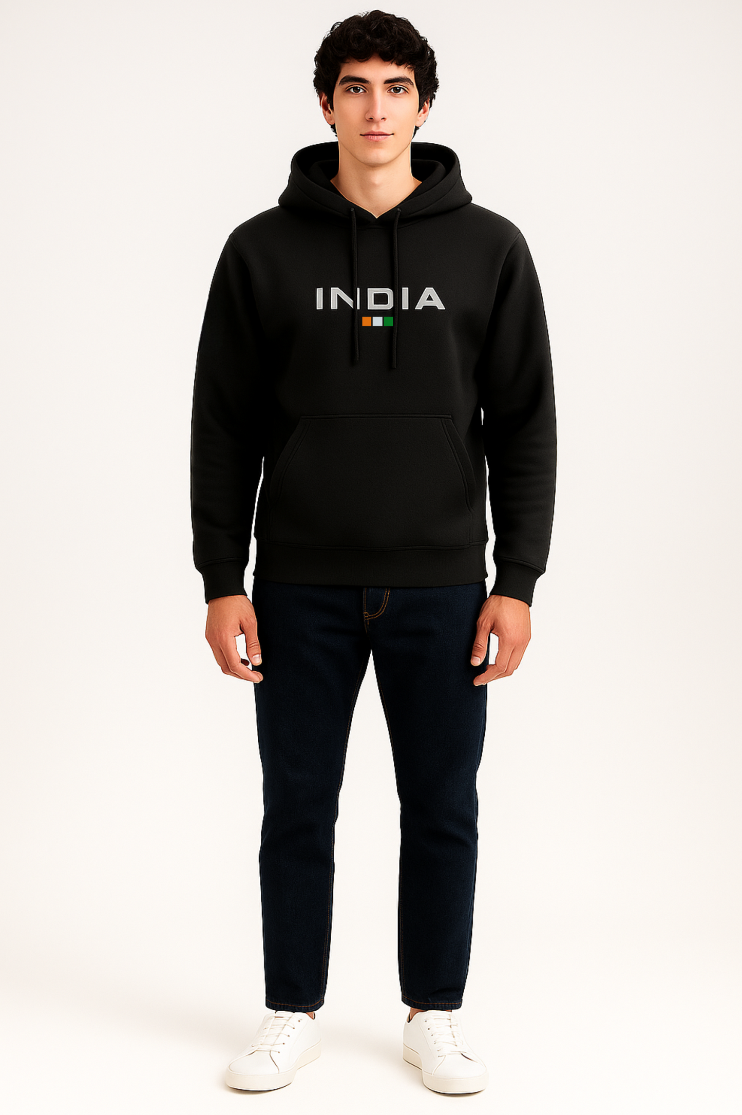 INDIA • MINIMAL TRICOLOR STRIPE • 420 GSM NATIONAL EDITION HOODIE