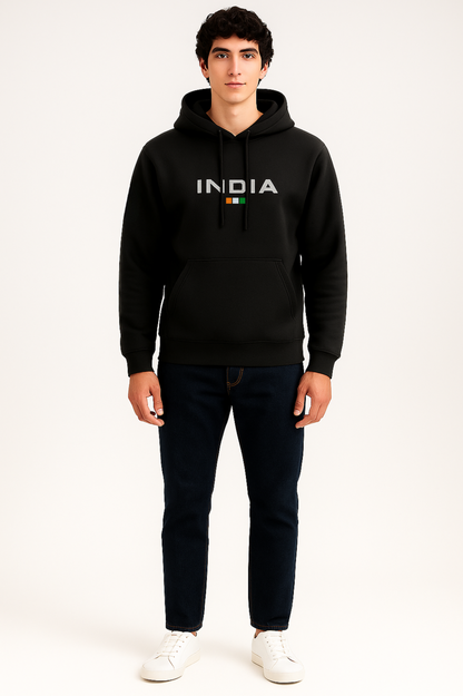 INDIA • MINIMAL TRICOLOR STRIPE • 420 GSM NATIONAL EDITION HOODIE