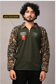 ARMY Custom Name Full sleeve Cotton T-shirt