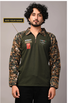 ARMY Custom Name Full sleeve Cotton T-shirt