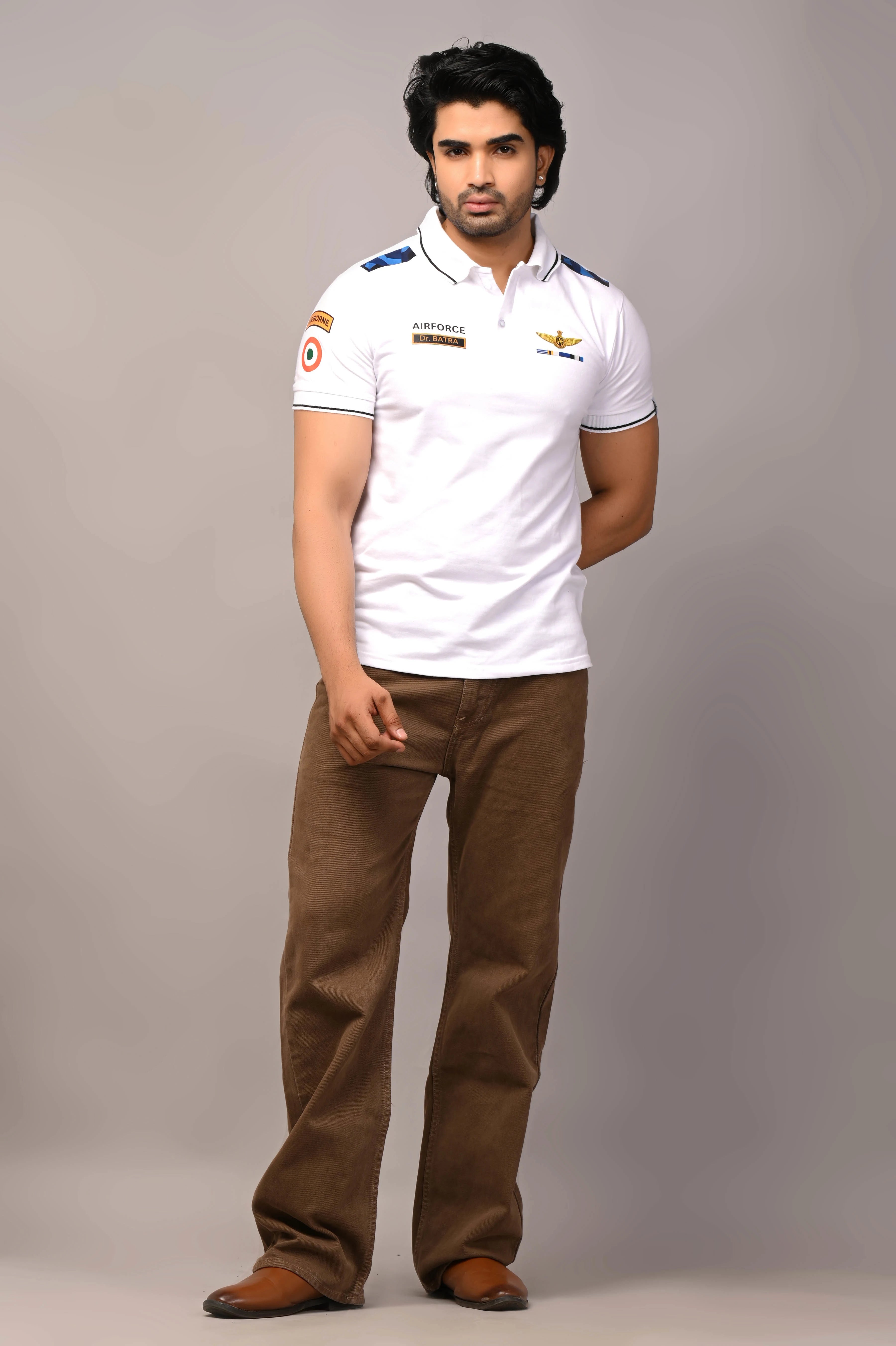 Custom Name Indian Air Force Cotton T-Shirt