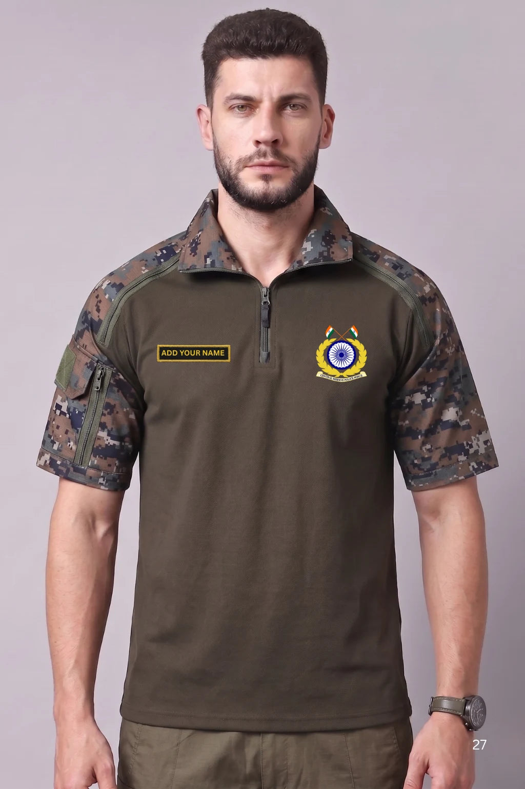 CRPF Custom Name Cotton T-shirt