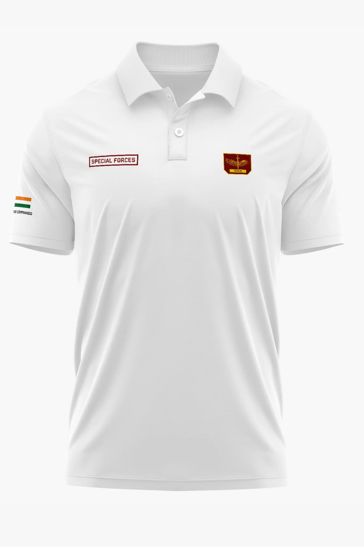 Special Force White Cotton Polo - 240 GSM