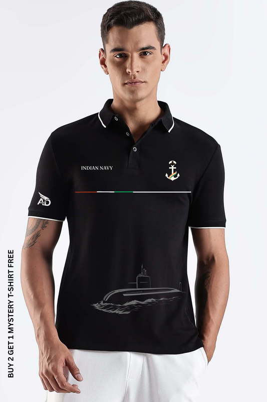 Indian Navy Submarine Polo – Premium Pure cotton 240 GSM