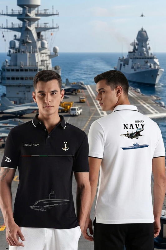Indian Navy Pack of 2 Polo t shirts  - 240 GSM Cotton