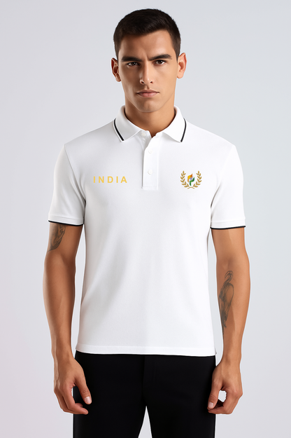 India Heritage Polo – 240 GSM Pure Cotton, Patriotic Crest Edition