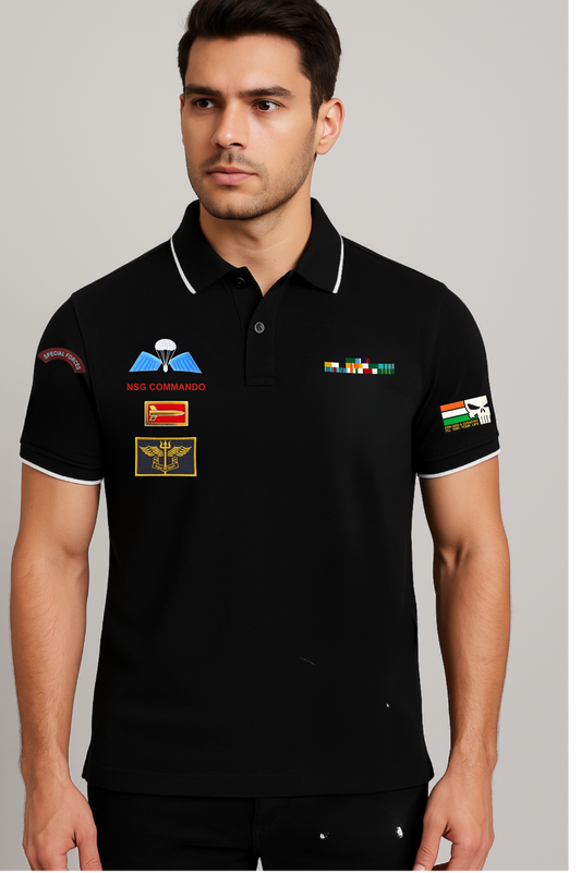 NSG COMMANDO Cotton Polo Shirt – Premium 240 GSM | Elite Special Forces Edition