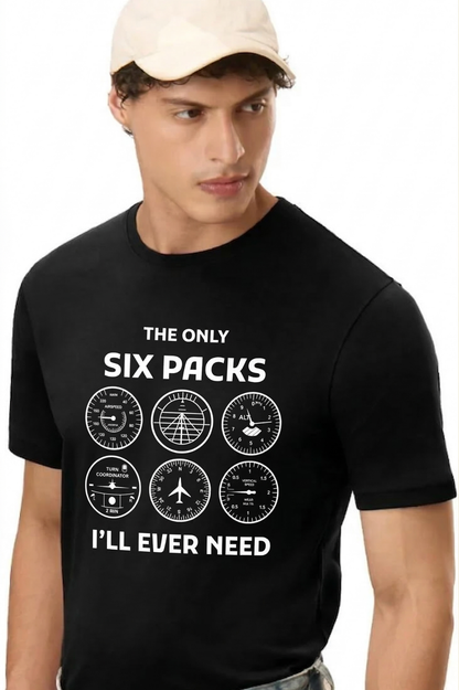 Pilot Six Pack Aviation Cotton T-Shirt