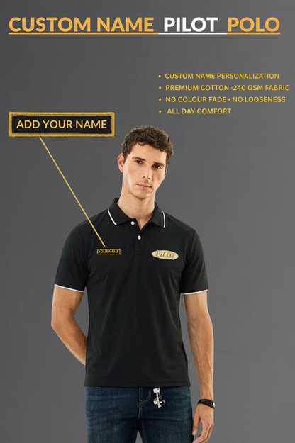 Custom Name Pilot Polo T-shirt