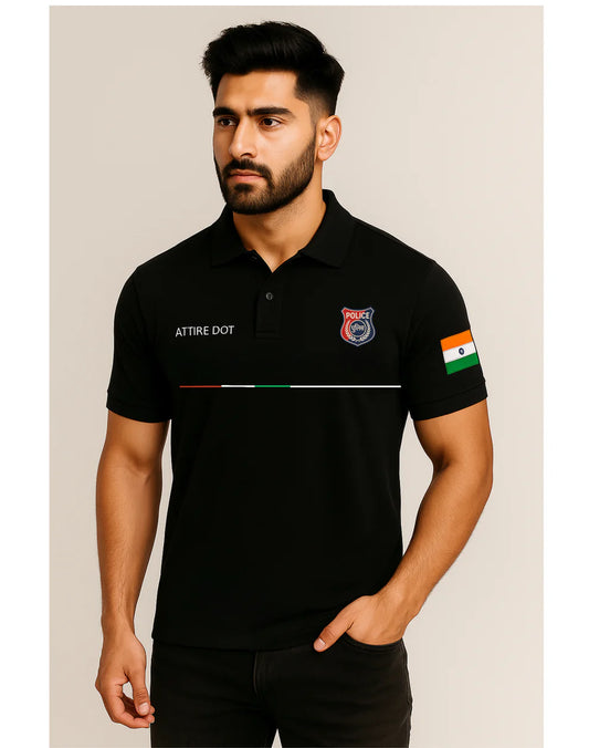 Indian Police Polo 240 GSM Cotton T-shirt| ATTIRE DOT