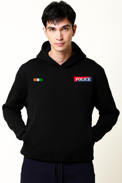 Premium Police Hoodie – Heavy GSM Pure Cotton | Tricolor Badge Design