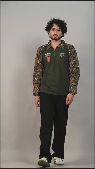 ARMY Custom Name Full sleeve Cotton T-shirt