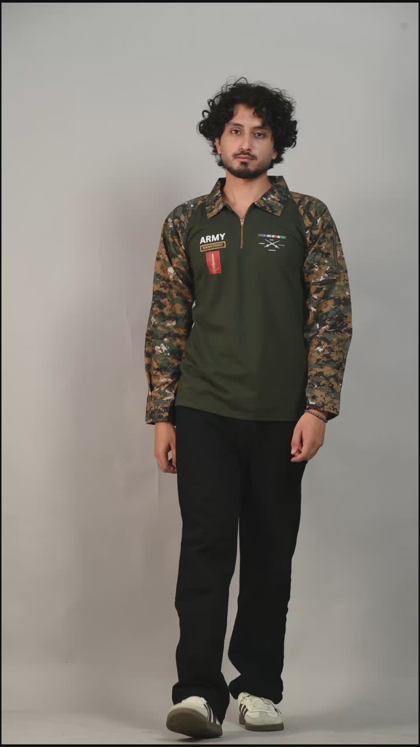 ARMY Custom Name Full sleeve Cotton T-shirt
