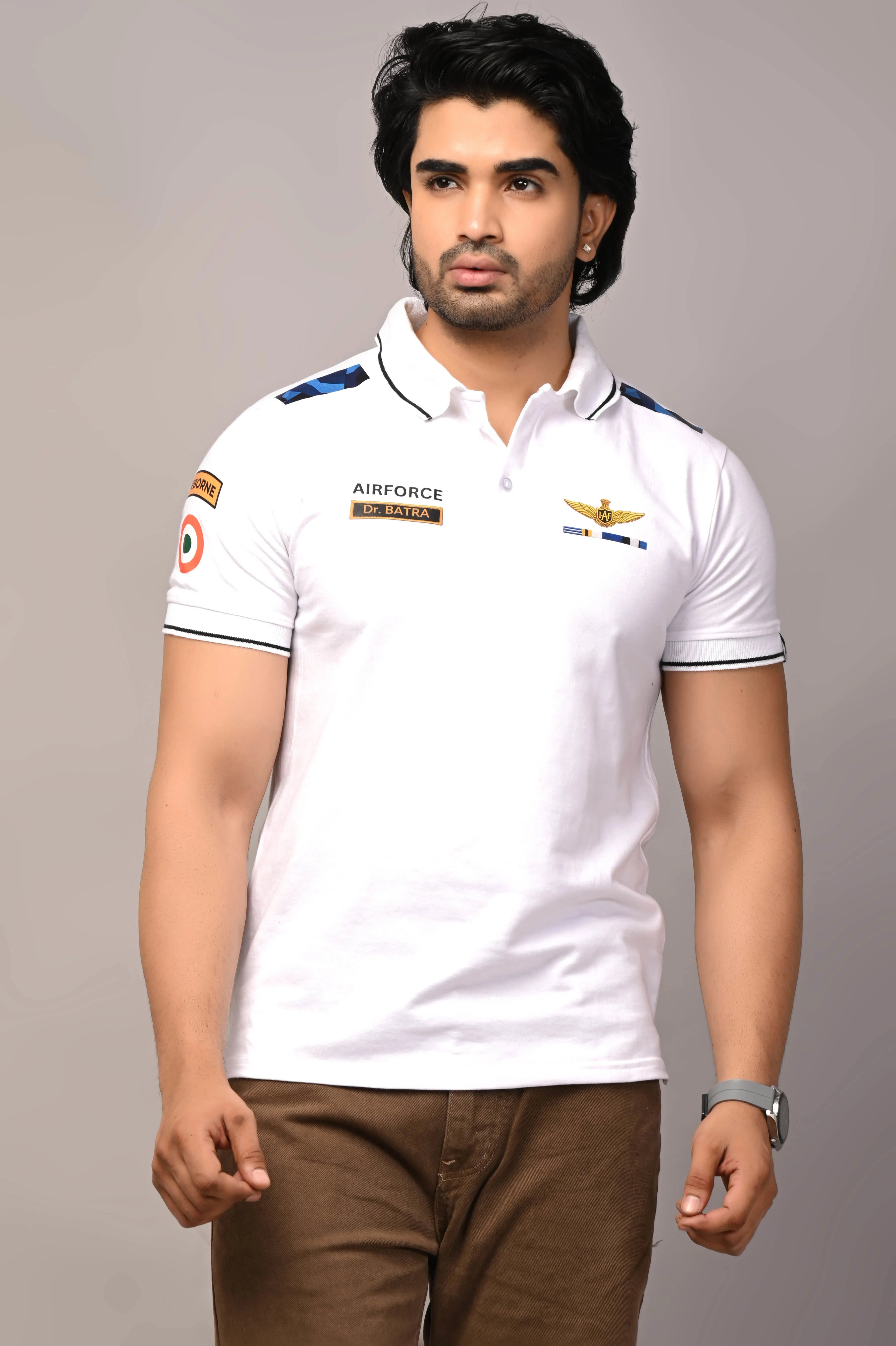 Custom Name Indian Air Force Cotton T-Shirt