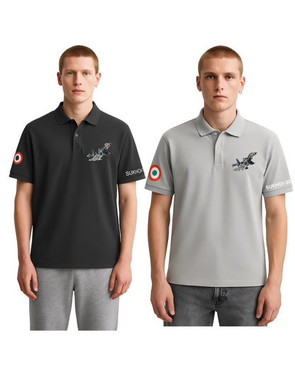 Combo of 2 SU-30 Fighter Jet Polo T-Shirts – Indian Air Force Edition