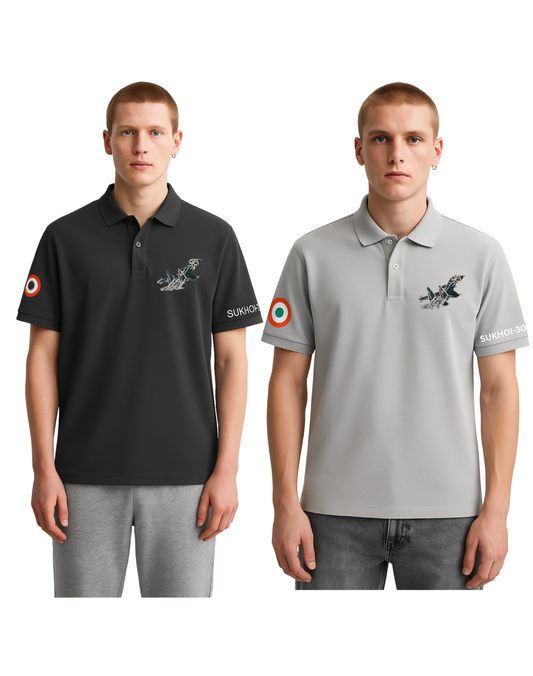 Combo of 2 SU-30 Fighter Jet Polo T-Shirts – Indian Air Force Edition
