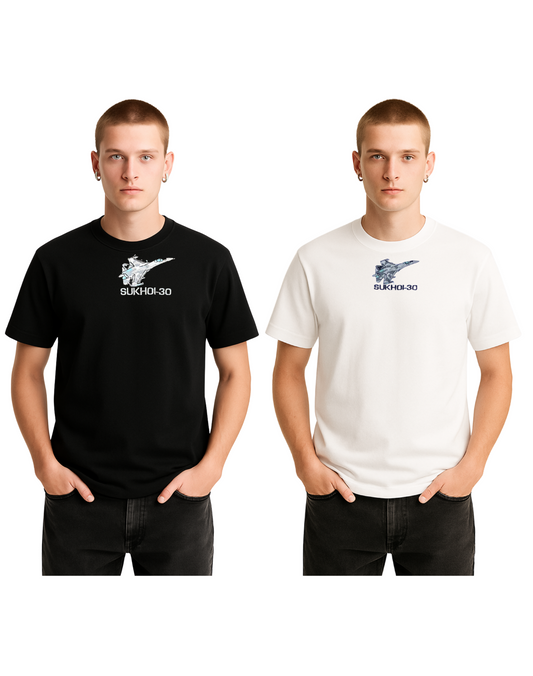 Combo of 2 Patriotic Round Neck T-Shirts – SU-30 Fighter Jet