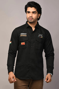 Custom Name Army Cargo Cotton Shirt