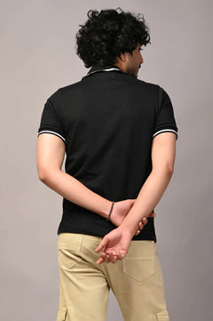 ARMY SERVICE BEFORE SELF LUXE BLACK POLO