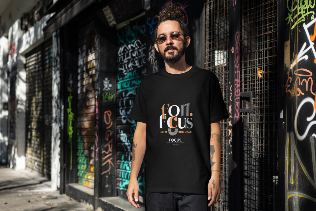 Fon Focus t-shirt by Attire Dot, with a clean and modern design on a high-quality 220gsm cotton oversized tee.