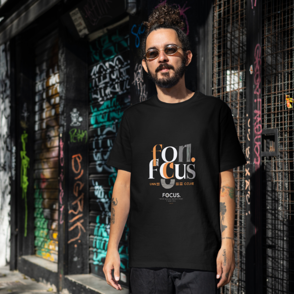 Fon Focus t-shirt by Attire Dot, with a clean and modern design on a high-quality 220gsm cotton oversized tee.