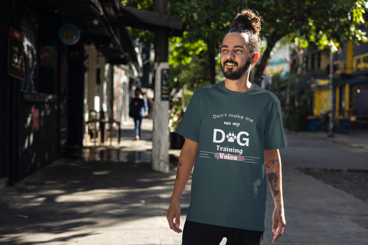 Oversized black t-shirt with "Dog Lover" printed in white text by Attire Dot