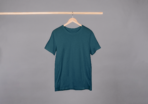 Petrol Blue solid round neck cotton t-shirt with a classic fit, perfect for a casual yet stylish look.