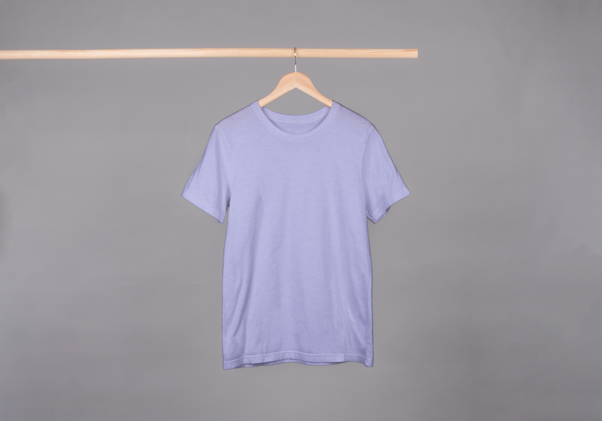 Lavender solid round neck cotton t-shirt with a classic fit, perfect for a casual yet stylish look.