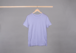 Lavender solid round neck cotton t-shirt with a classic fit, perfect for a casual yet stylish look.