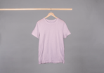 Light baby pink and maroon solid round neck cotton t-shirt with a classic fit, perfect for a casual yet stylish look.